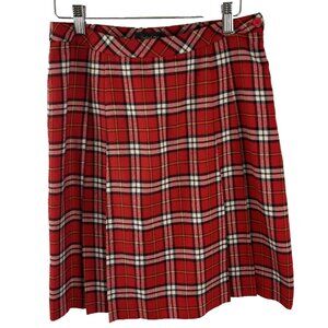 Vertical Club Red Plaid Knee-Length School Girl Skirt Women's Size M